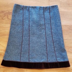 NANETTE LEPORE tweed velvet Tulip skirt 6